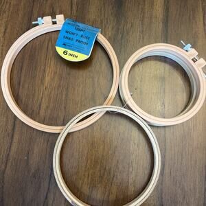 Embroidery Hoops 4 Piece Lot: 6 In, 5 In, 4 In